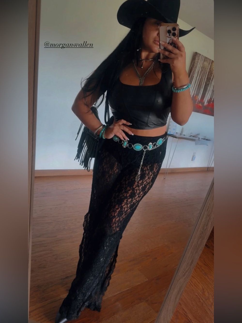 Black lace pants